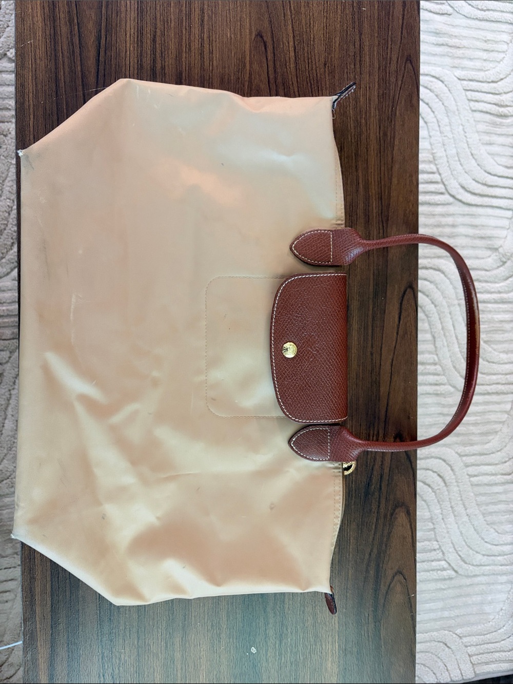 Large Longchamp Le Pliage Fawn Tote Bag